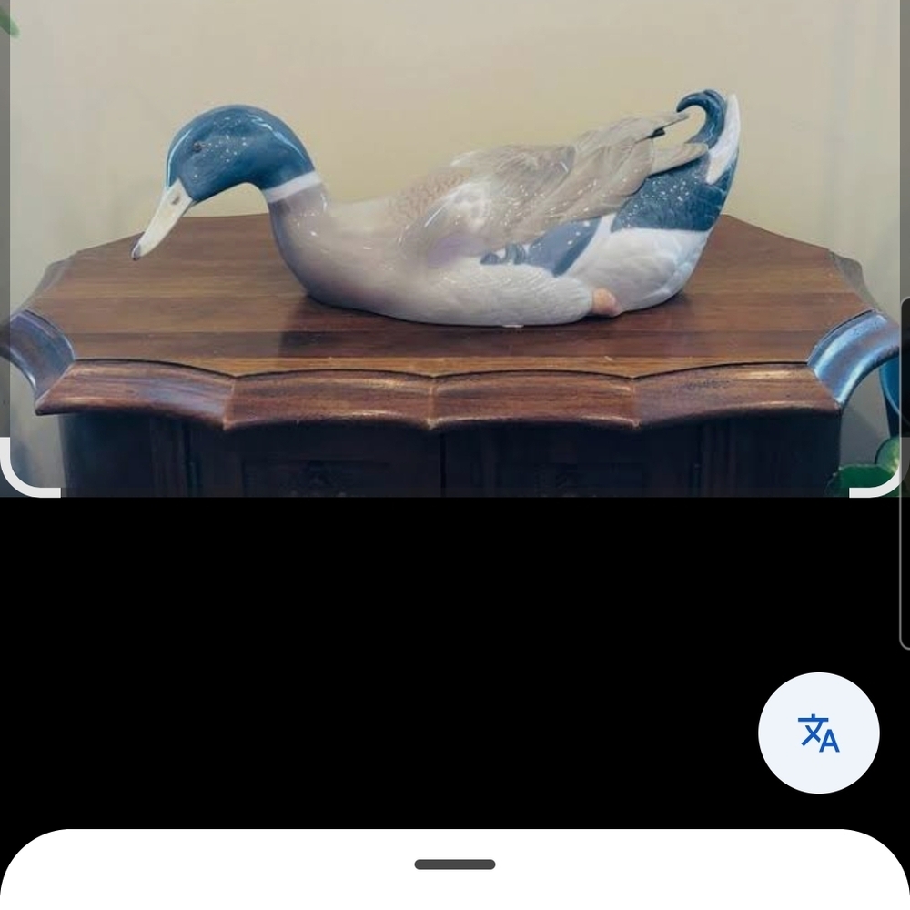 Lladro Blue and White Duck Figurine